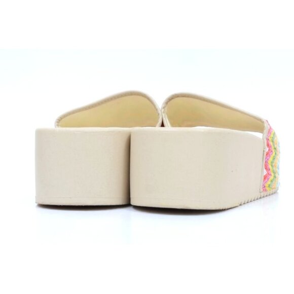 Dirty Laundry Women's 8.5 Colorful Chevron Slide Footbed Platform Sandals NEW - Picture 5 of 9